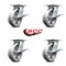 Service Caster 6 Inch Heavy Duty V Groove Semi Steel Caster Set with Roller Bearings and Brakes SCC-35S620-VGR-SLB-4 - alternate 4